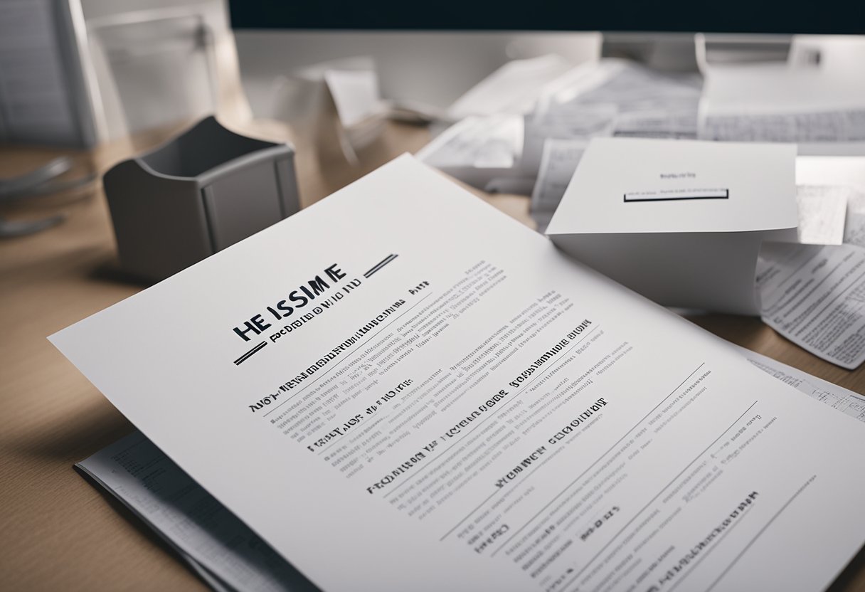 A resume being thrown into a trash can while a job description sits untouched on a desk